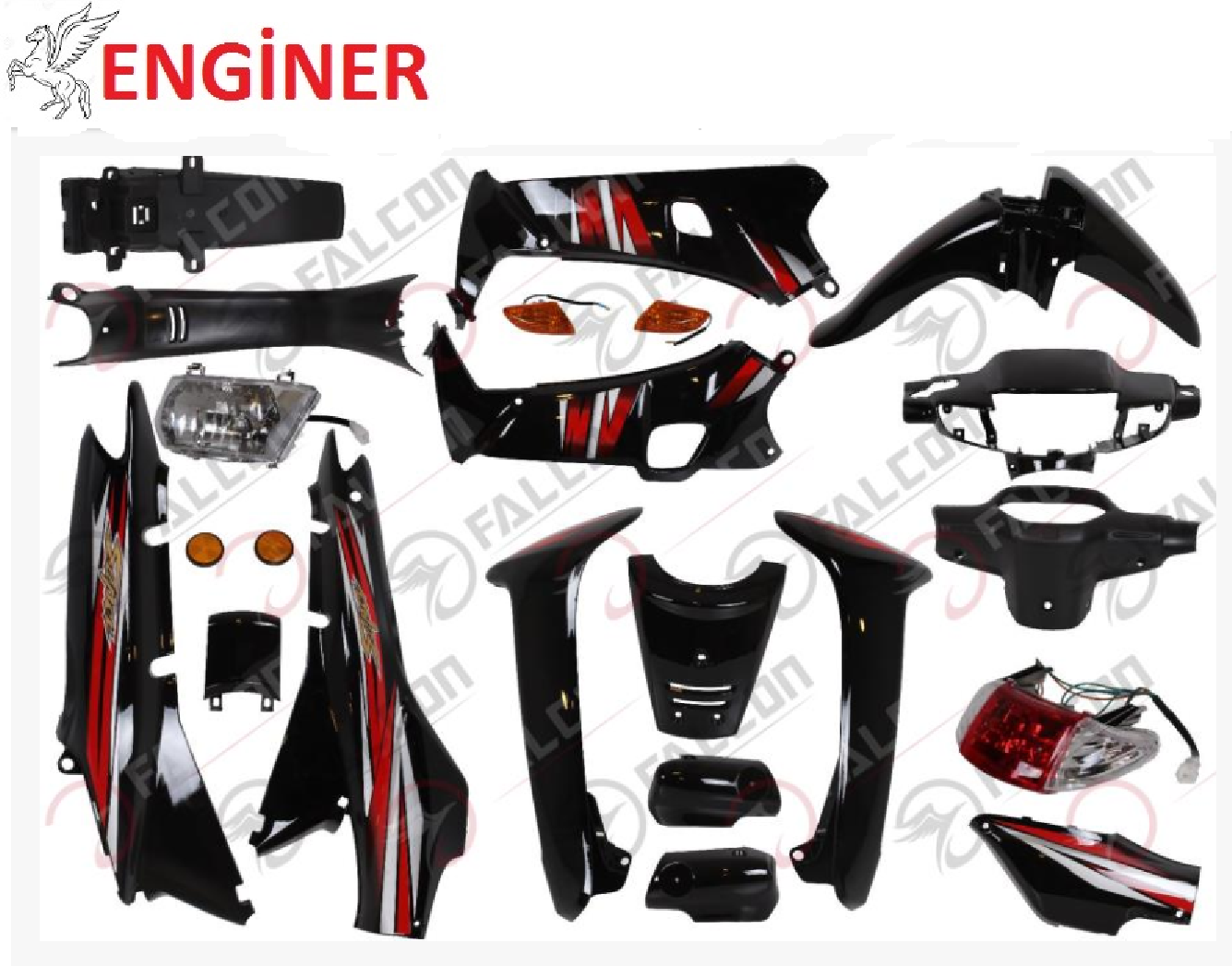 LİFAN KAPORTA SETİ SİYAH (FAR STOP DAHİL)