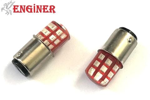 LED STOP AMPULÜ 18 LEDLİ ÇAKARLI KIRMIZI - 2 ADET