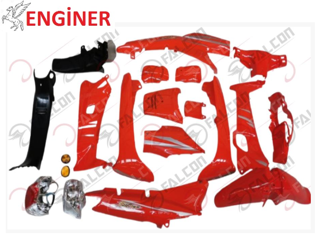 KH-MFH KAPORTA SETİ İTHAL(FAR STOP DAHİL) KIRMIZI